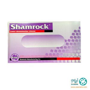 خرید دستکش لاتکس بدون پودر shamrock در سایزبندی ( 100 عددی)