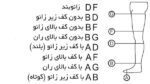جدول سایزبندی جوراب واریس درجه یک طب و صنعت 71000