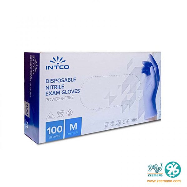 202161 خرید اینترنتی دستکش نیتریل آبی اینتکو intco (100 عددی) در سایزبندی