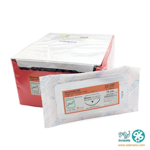 خرید و قیمت نخ بخیه ویکریل 2/0 با سوزن ریورس کات سوپا