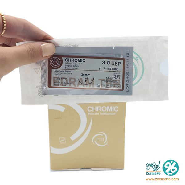 خرید و قیمت نخ بخیه کرومیک کاتگوت 3.0 با سوزن راند بادید