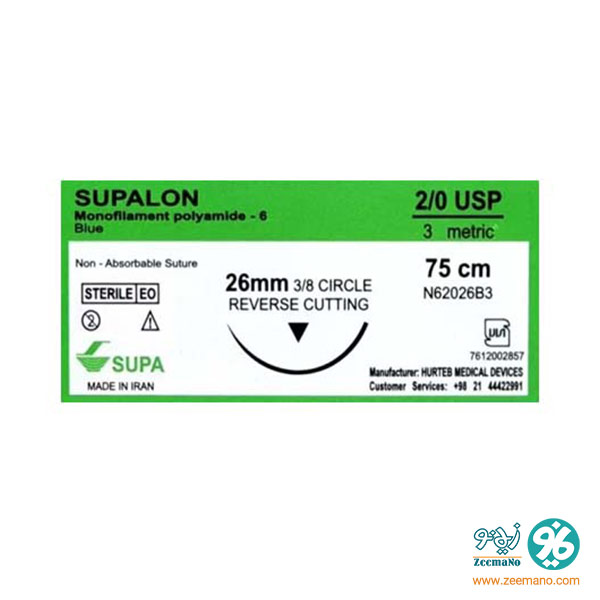 114090 خرید نخ بخیه نایلون 2/0 با سوزن ریورس کات سوپا