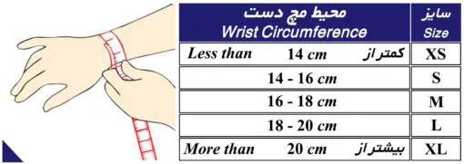 راهنمای انتخاب سایز مچ بند آتل دار طب و صنعت
